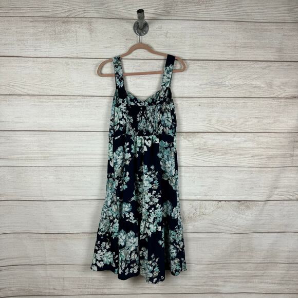 Floral Sleeveless Dress - Blue and Green - Picture 9 of 9